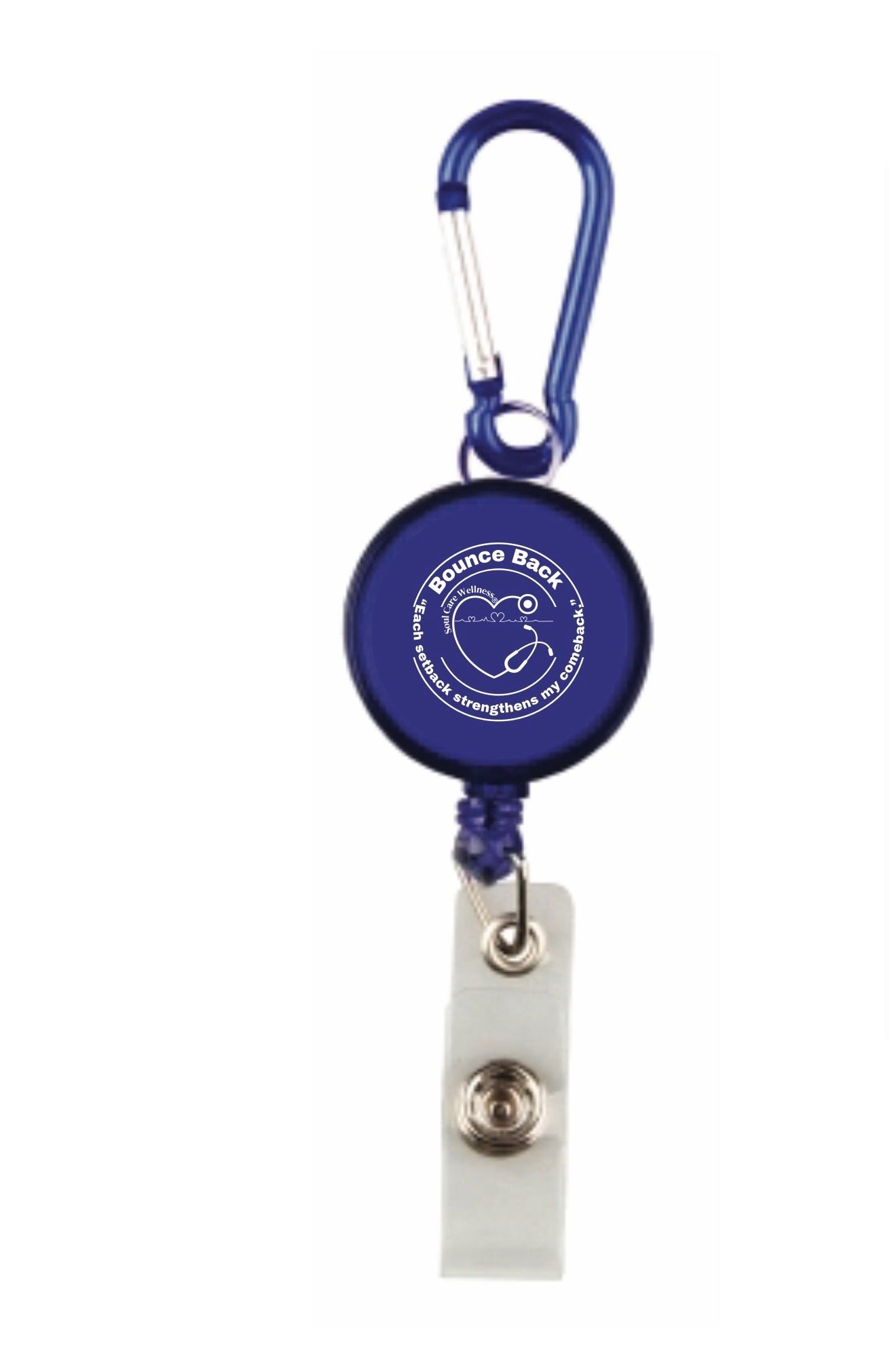 Bounce Back Affirmation Badge Holder -Blue