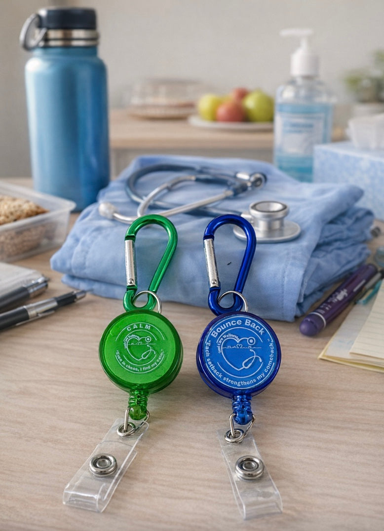 Calm Affirmation Badge Holder-Green