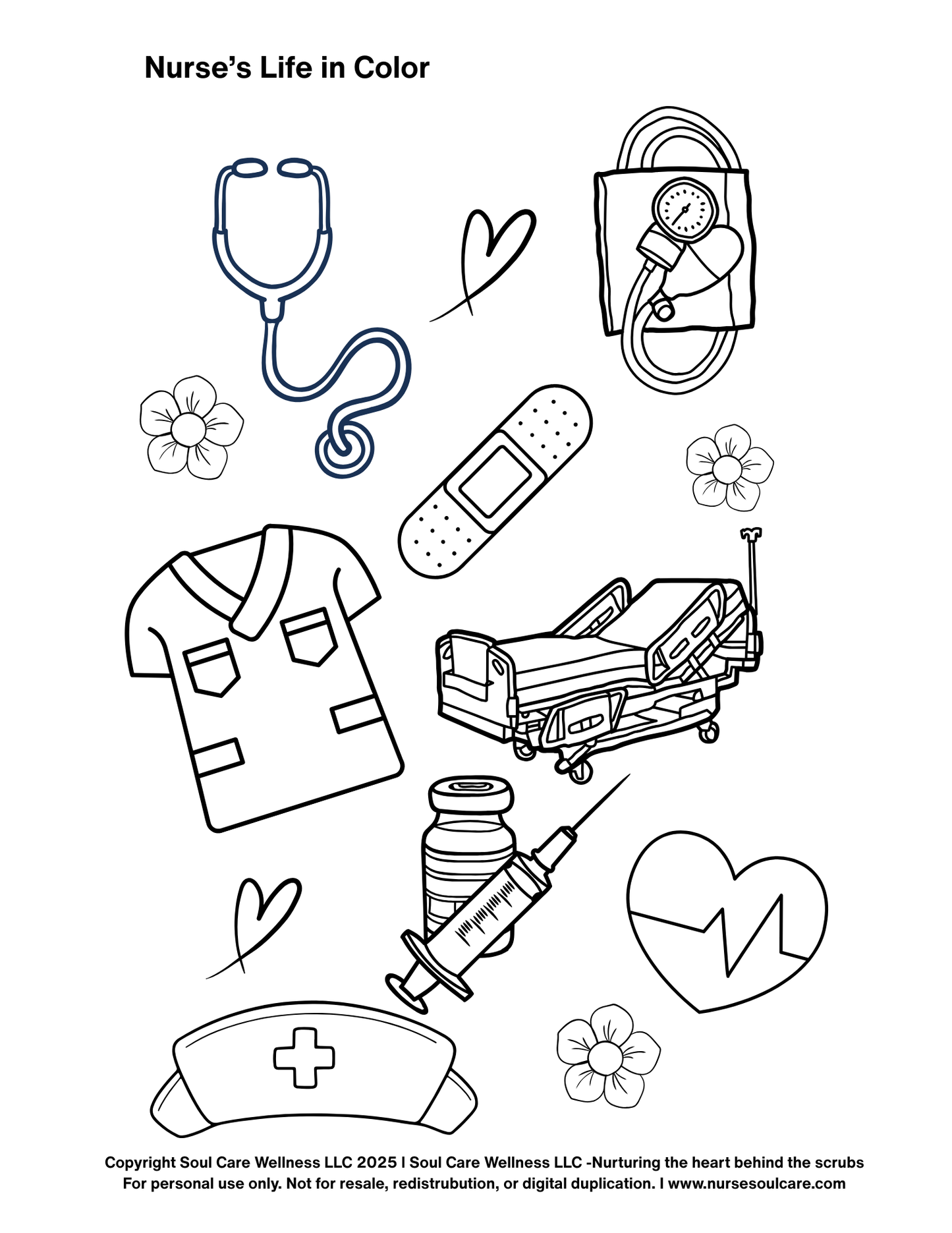 A Nurse's Life in Color - Coloring Collection for Nurses
