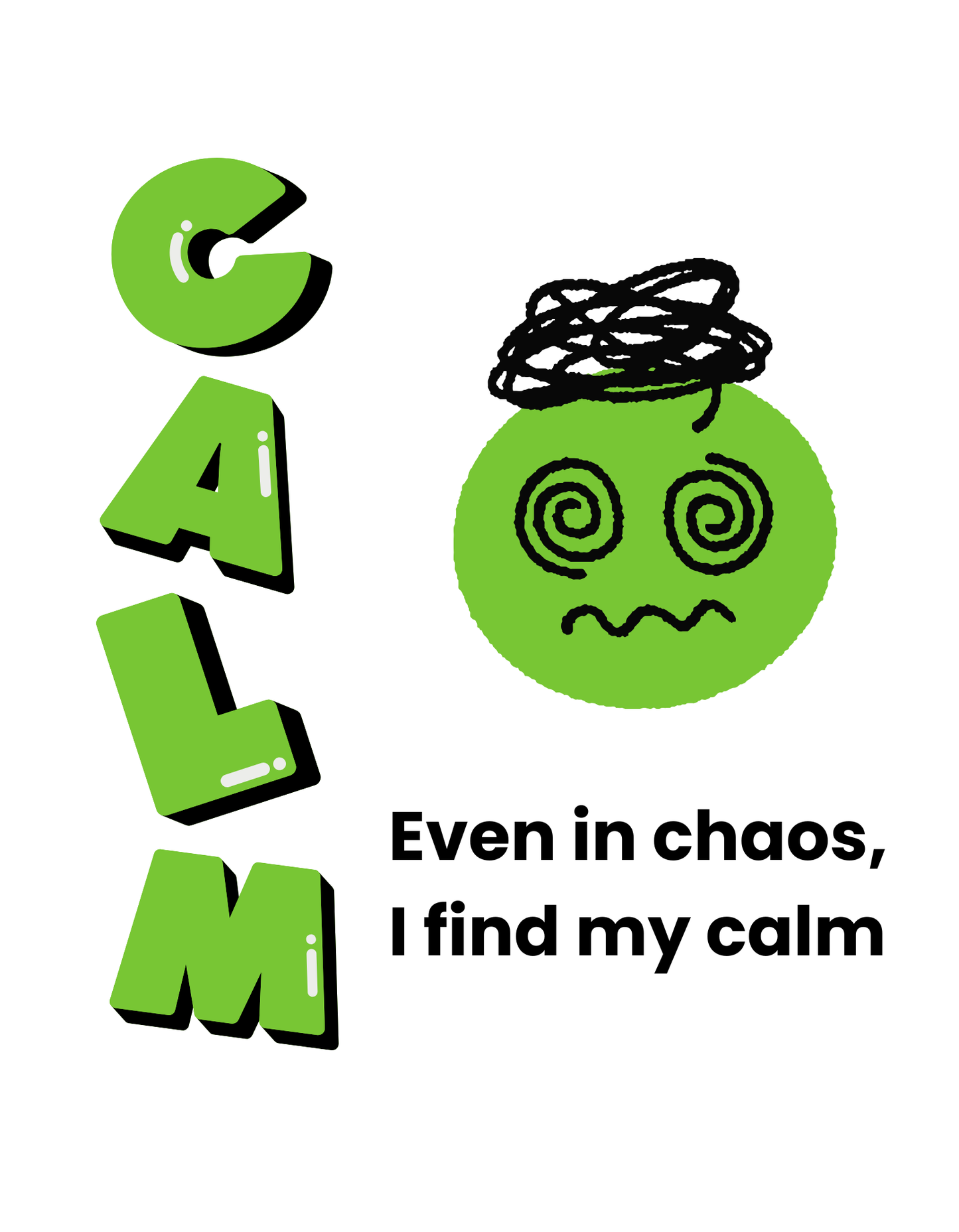Calm Affirmation Short Sleeve-T-shirt