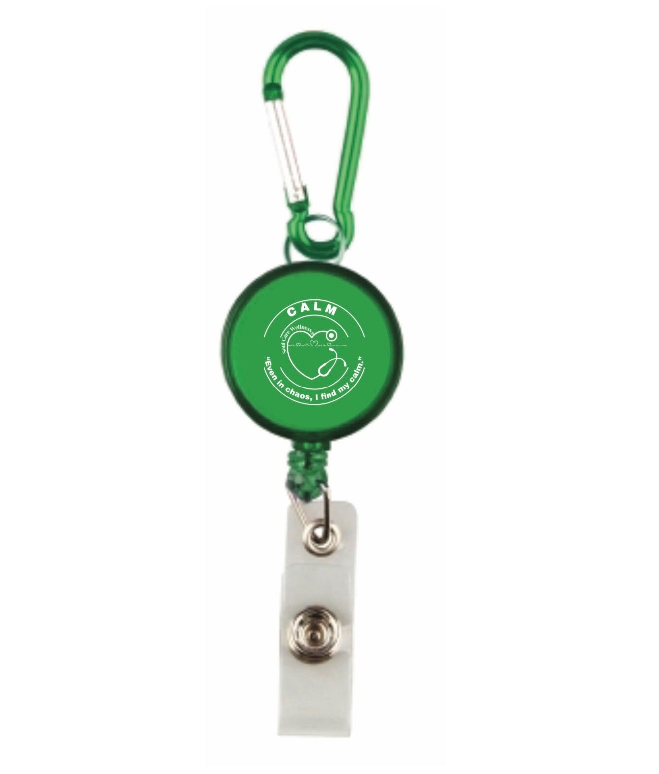 Calm Affirmation Badge Holder-Green