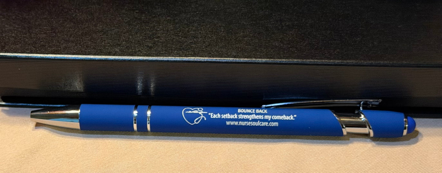 Bounce Back Affirmation Pen - Royal Blue & Silver
