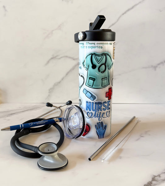 Nurse Daily Life 20oz Skinny Tumbler