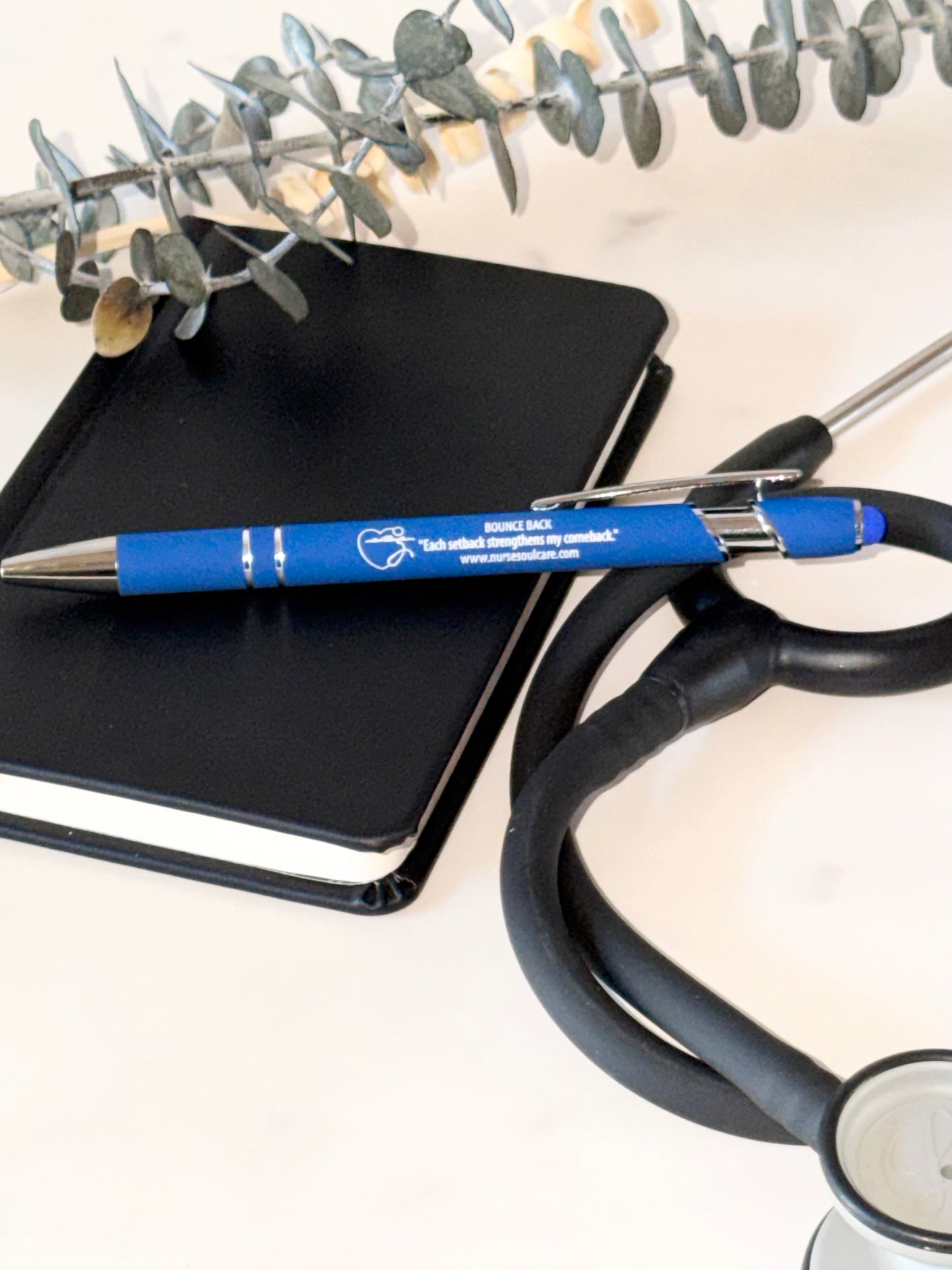 Bounce Back Affirmation Pen - Royal Blue & Silver