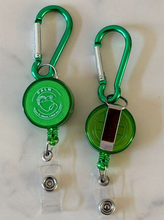 Calm Affirmation Badge Holder-Green