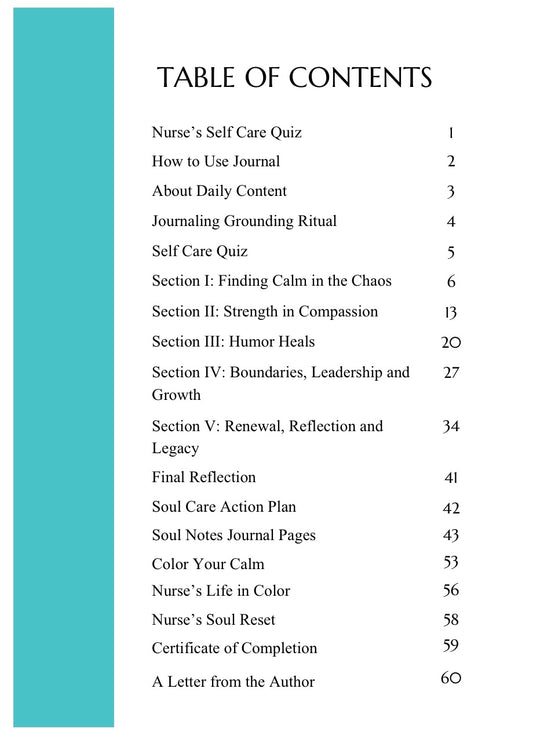 The Nurse's Soul Care Journal 30 Days of Reflection, Renewal and Resilience ISBN-13: 979-8902227786